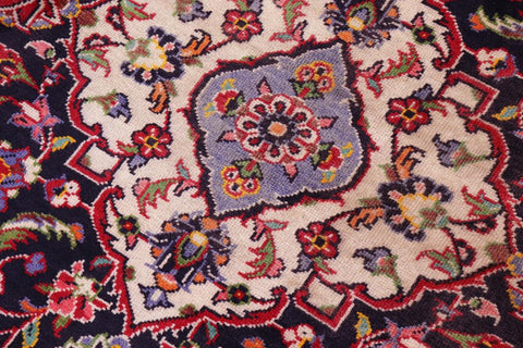 Traditional handmade Persian vintage distressed Red Blue Hand Knotted RECTANGLE 100% WOOL area rug 10X13