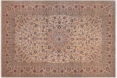 handmade Traditional Nahin Beige Tan Hand Knotted RECTANGLE 100% WOOL area rug 10 x 13