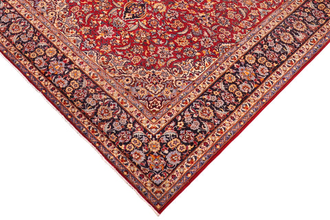 handmade Traditional Kashan Red Blue Hand Knotted RECTANGLE 100% WOOL area rug 10 x 12