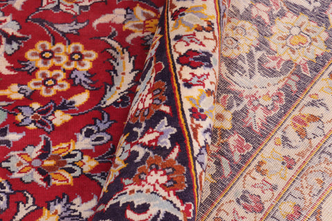 handmade Traditional Kashan Red Blue Hand Knotted RECTANGLE 100% WOOL area rug 10 x 12