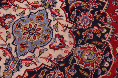 handmade Traditional Kashan Red Blue Hand Knotted RECTANGLE 100% WOOL area rug 10 x 13
