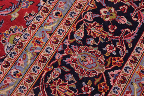 handmade Traditional Kashan Red Blue Hand Knotted RECTANGLE 100% WOOL area rug 10 x 13