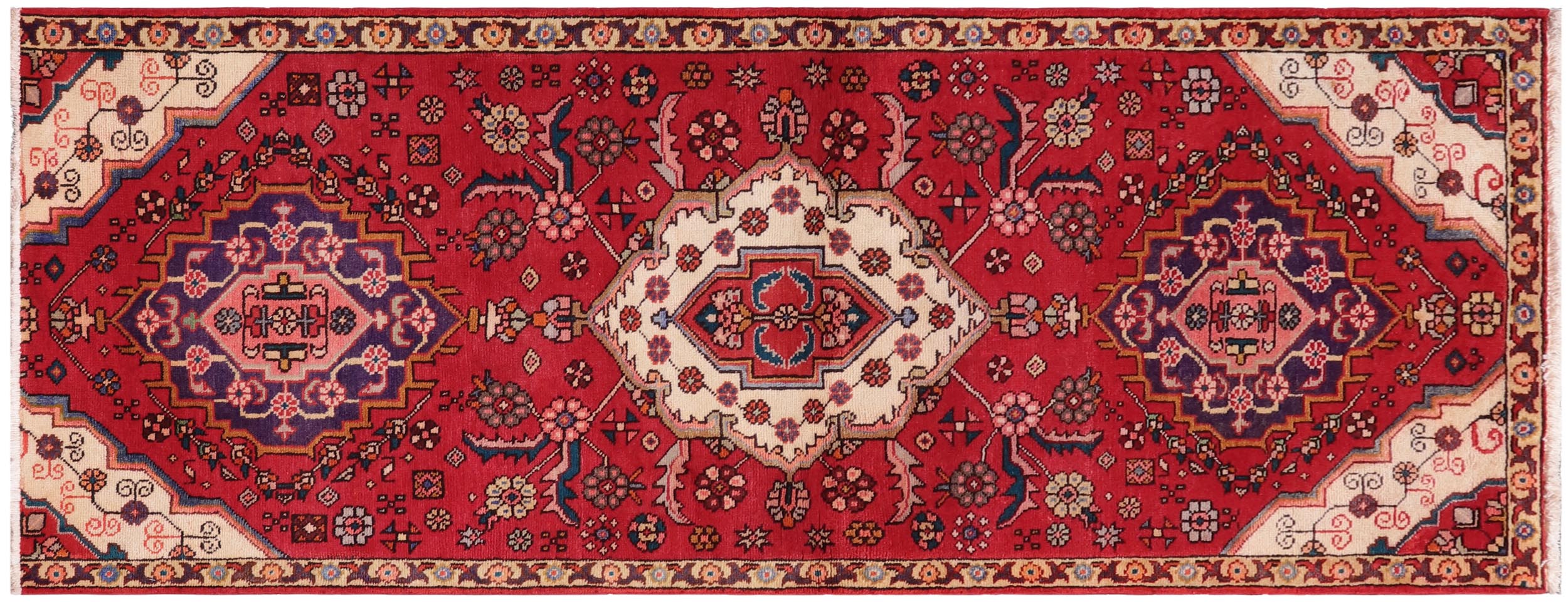 handmade Traditional Kashan Red Gold Hand Knotted RUNNER 100% WOOL area rug 3 x 8