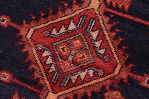 handmade Traditional Kashan Blue Red Hand Knotted RUNNER 100% WOOL area rug 4 x 10