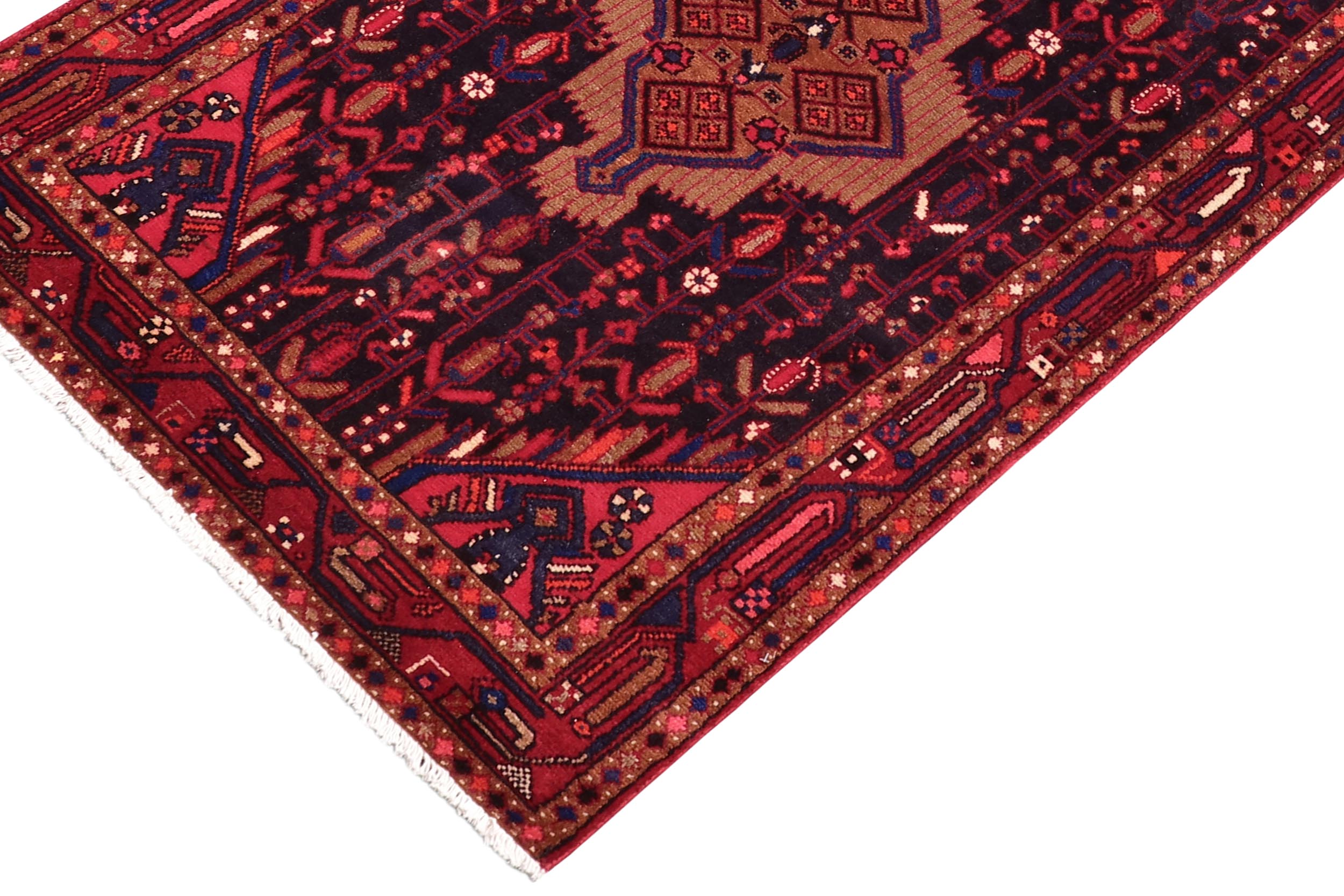 handmade Traditional Tabriz Black Red Hand Knotted RUNNER 100% WOOL area rug 4 x 10