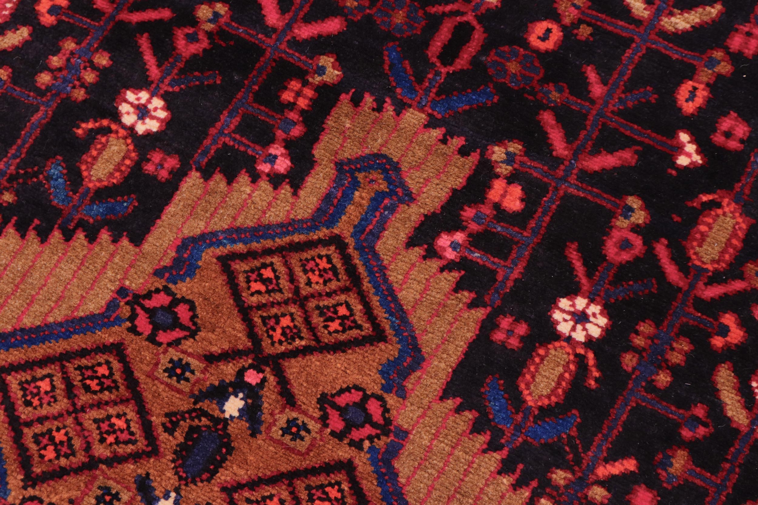 handmade Traditional Tabriz Black Red Hand Knotted RUNNER 100% WOOL area rug 4 x 10