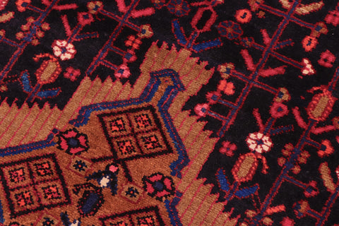 handmade Traditional Tabriz Black Red Hand Knotted RUNNER 100% WOOL area rug 4 x 10