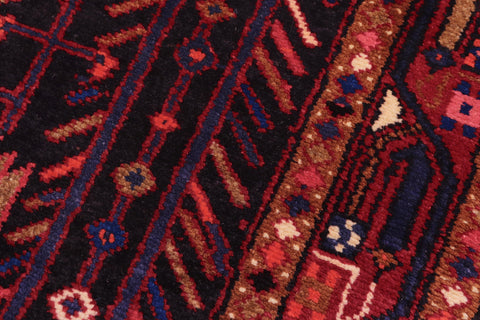 handmade Traditional Tabriz Black Red Hand Knotted RUNNER 100% WOOL area rug 4 x 10