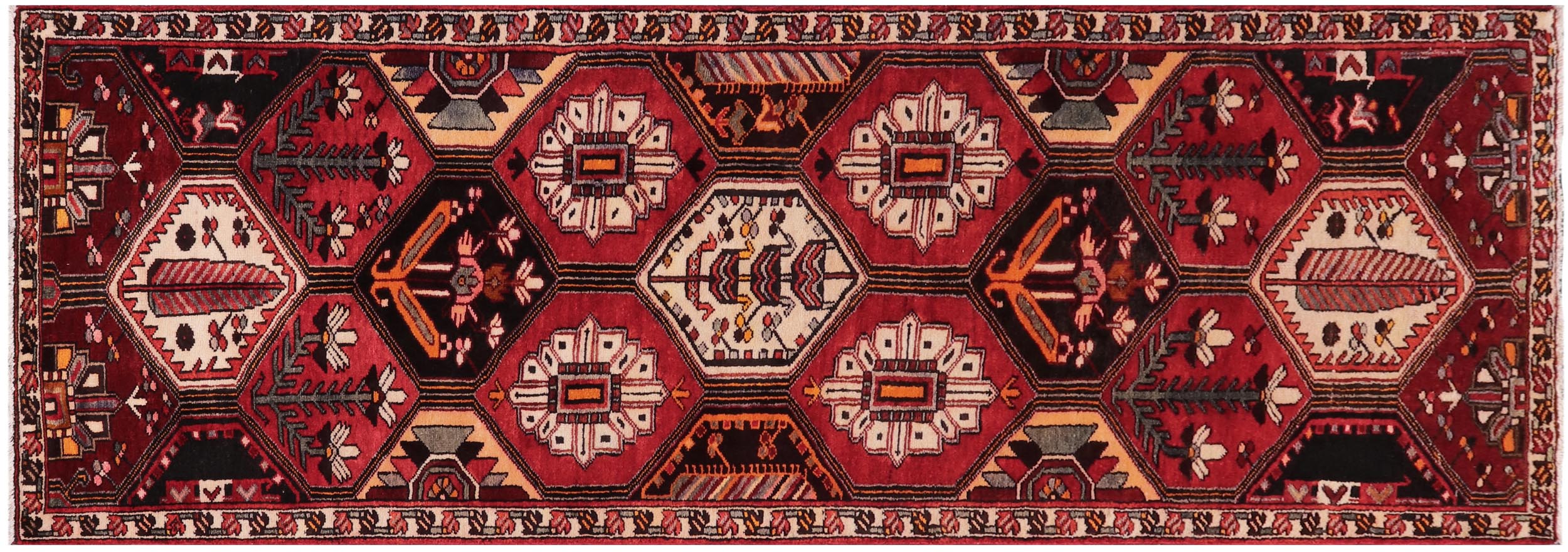 handmade Traditional Tabriz Red Rust Hand Knotted RUNNER 100% WOOL area rug 4 x 10