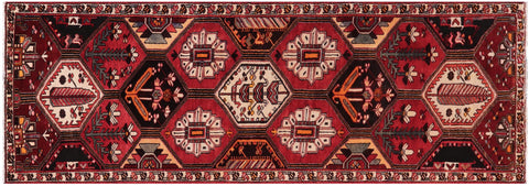 handmade Traditional Tabriz Red Rust Hand Knotted RUNNER 100% WOOL area rug 4 x 10