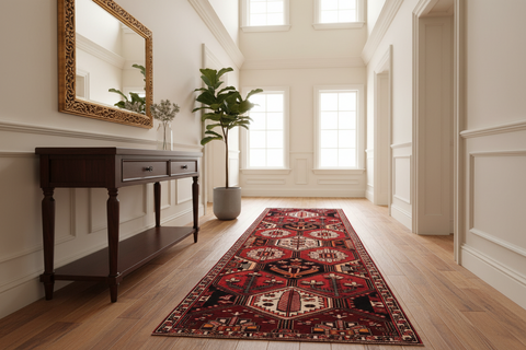 handmade Traditional Tabriz Red Rust Hand Knotted RUNNER 100% WOOL area rug 4 x 10