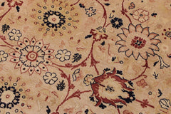 Antique Tabriz Goldie Beige/Red Wool Rug - 9'0''X12'0''