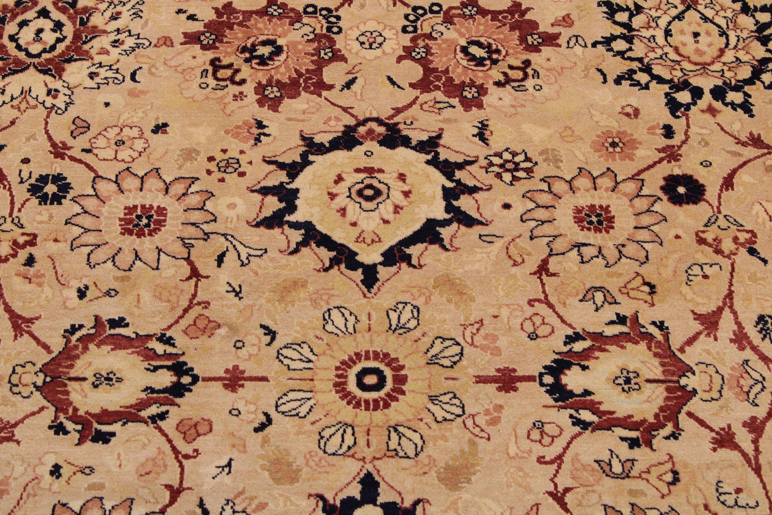 handmade Transitional Tabriz Beige Red Hand Knotted RECTANGLE 100% WOOL area rug 9x12