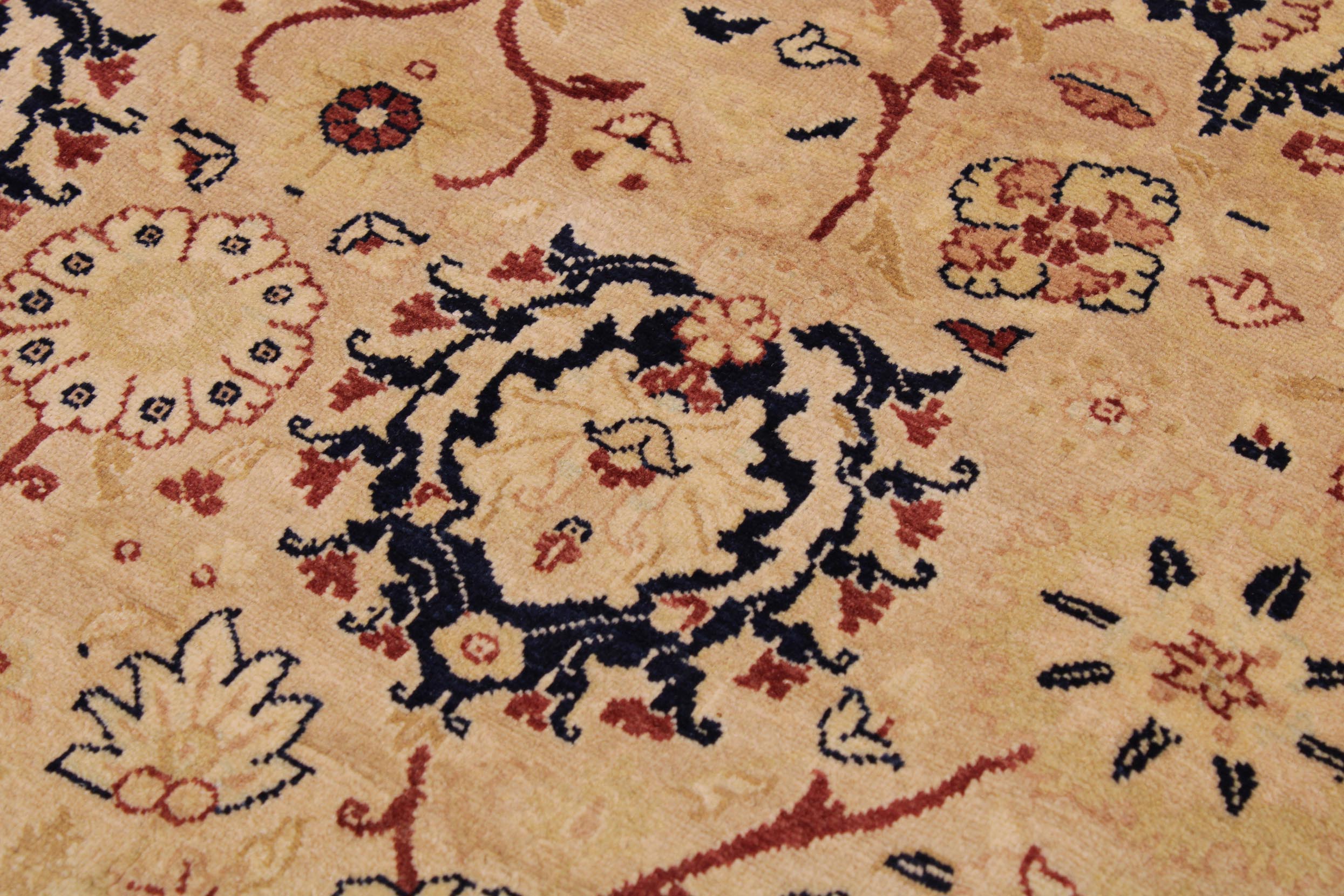 handmade Transitional Tabriz Beige Red Hand Knotted RECTANGLE 100% WOOL area rug 9x12