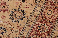 Antique Tabriz Goldie Beige/Red Wool Rug - 9'0''X12'0''