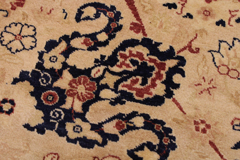 handmade Transitional Tabriz Beige Red Hand Knotted RECTANGLE 100% WOOL area rug 9x12