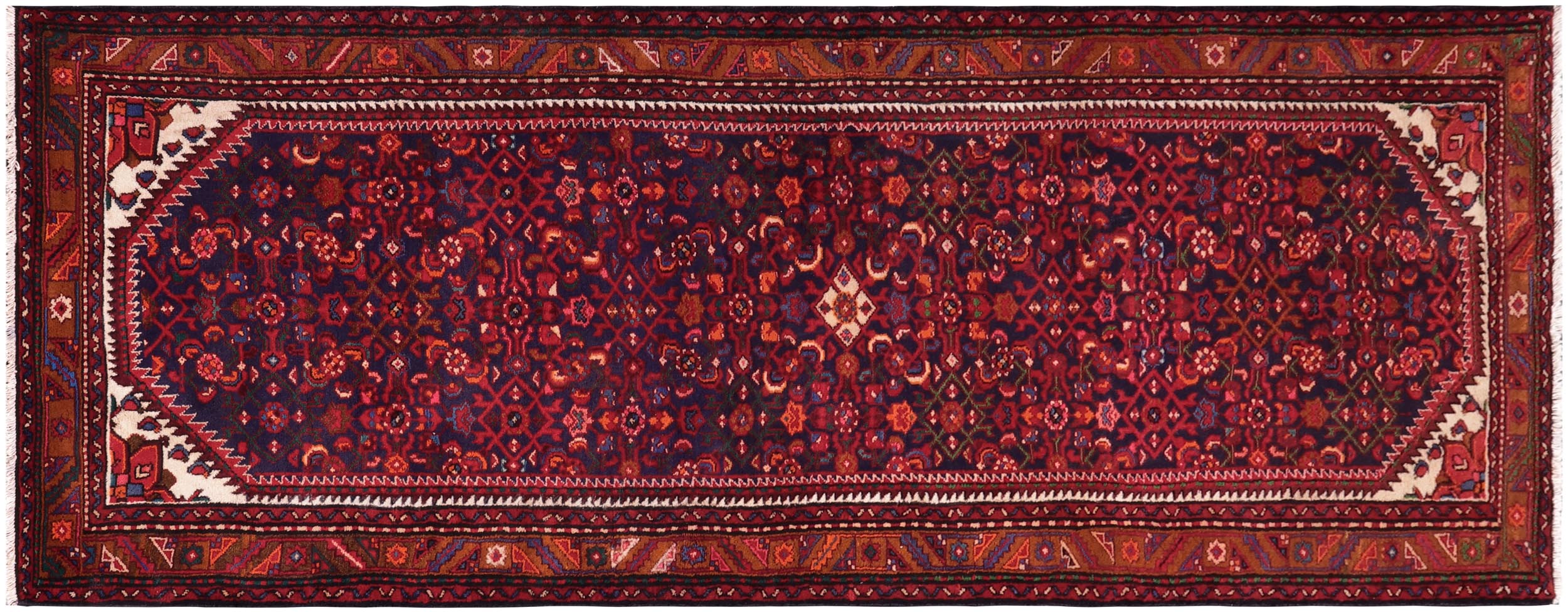 handmade Traditional Tabriz Blue Red Hand Knotted RUNNER 100% WOOL area rug 4 x 10
