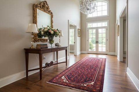 handmade Traditional Tabriz Blue Red Hand Knotted RUNNER 100% WOOL area rug 4 x 10