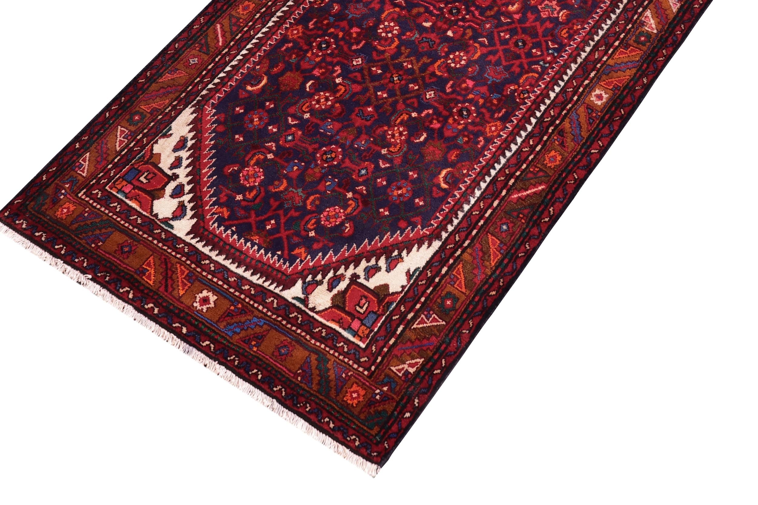 handmade Traditional Tabriz Blue Red Hand Knotted RUNNER 100% WOOL area rug 4 x 10