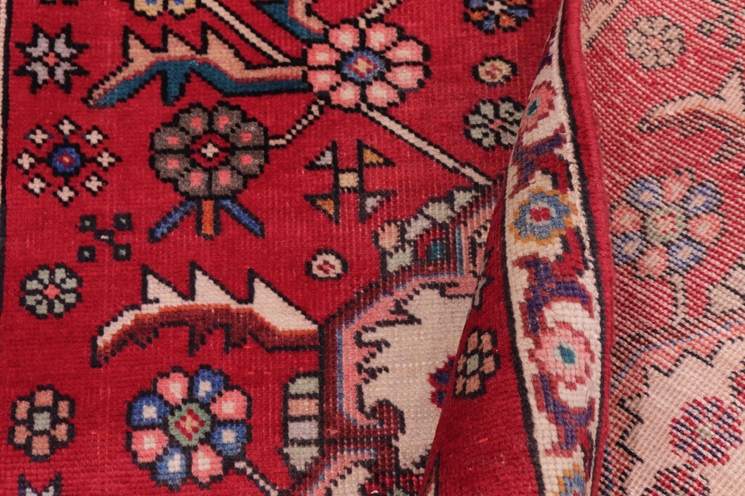 handmade Traditional Tabriz Red Beige Hand Knotted RUNNER 100% WOOL area rug 3 x 8