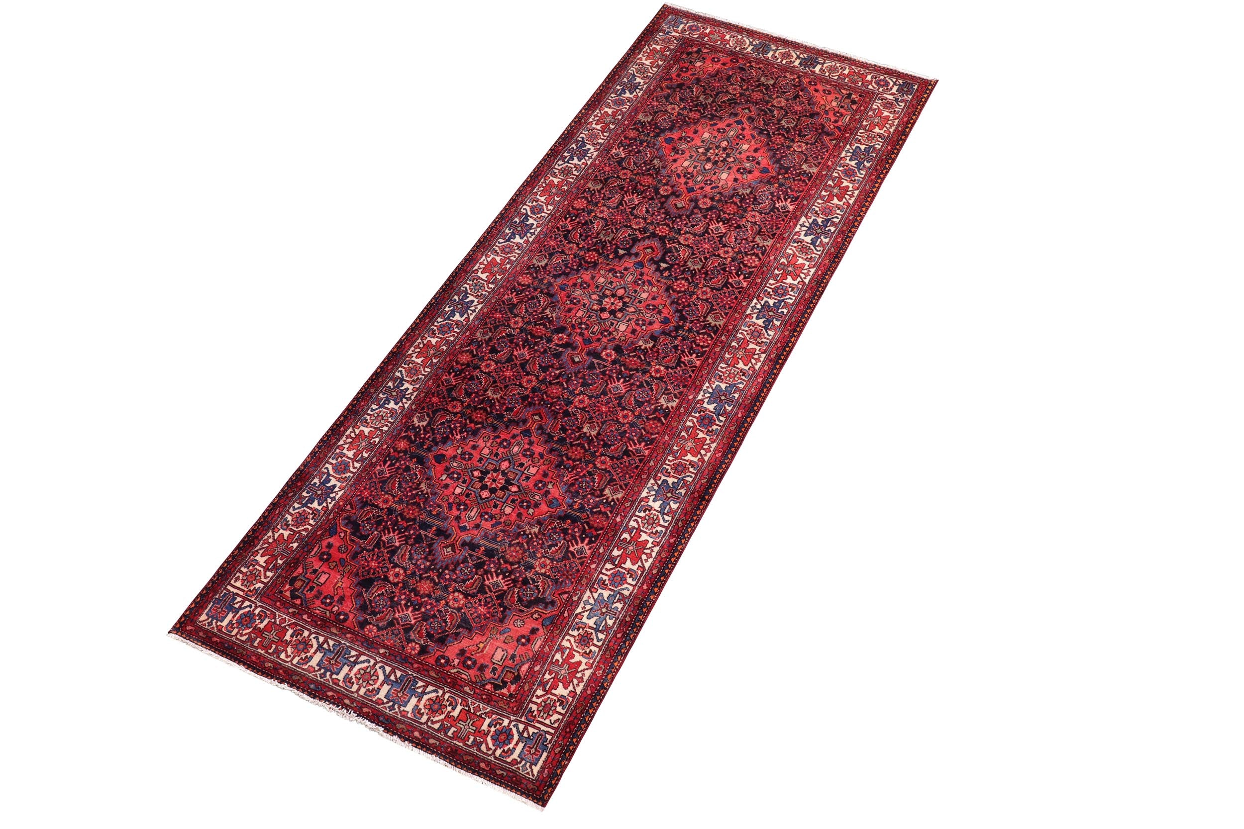 handmade Traditional Tabriz Blue Beige Hand Knotted RUNNER 100% WOOL area rug 4 x 12