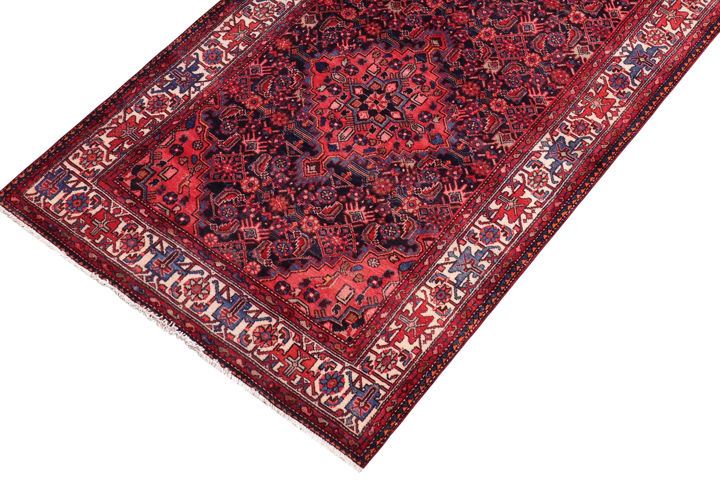 handmade Traditional Tabriz Blue Beige Hand Knotted RUNNER 100% WOOL area rug 4 x 12