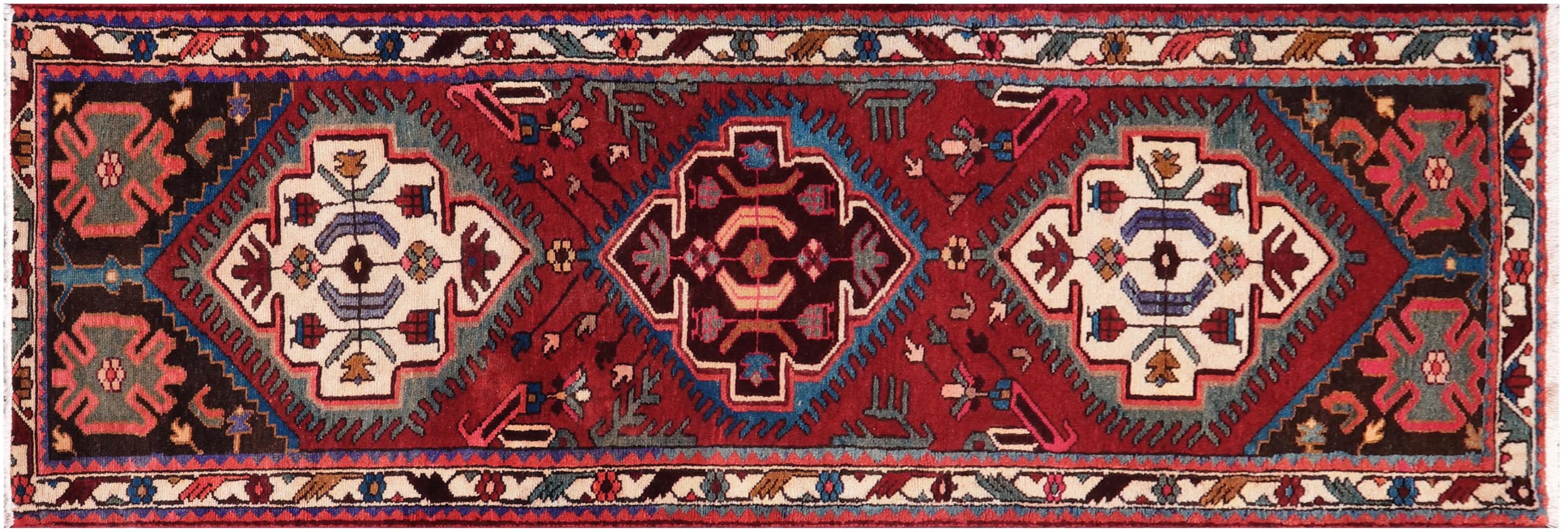 handmade Traditional Tabriz Red Beige Hand Knotted RUNNER 100% WOOL area rug 3 x 9