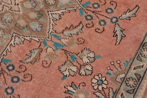 handmade Vintage Kashan Peach Brown Hand Knotted RECTANGLE 100% WOOL area rug 8' x 11'