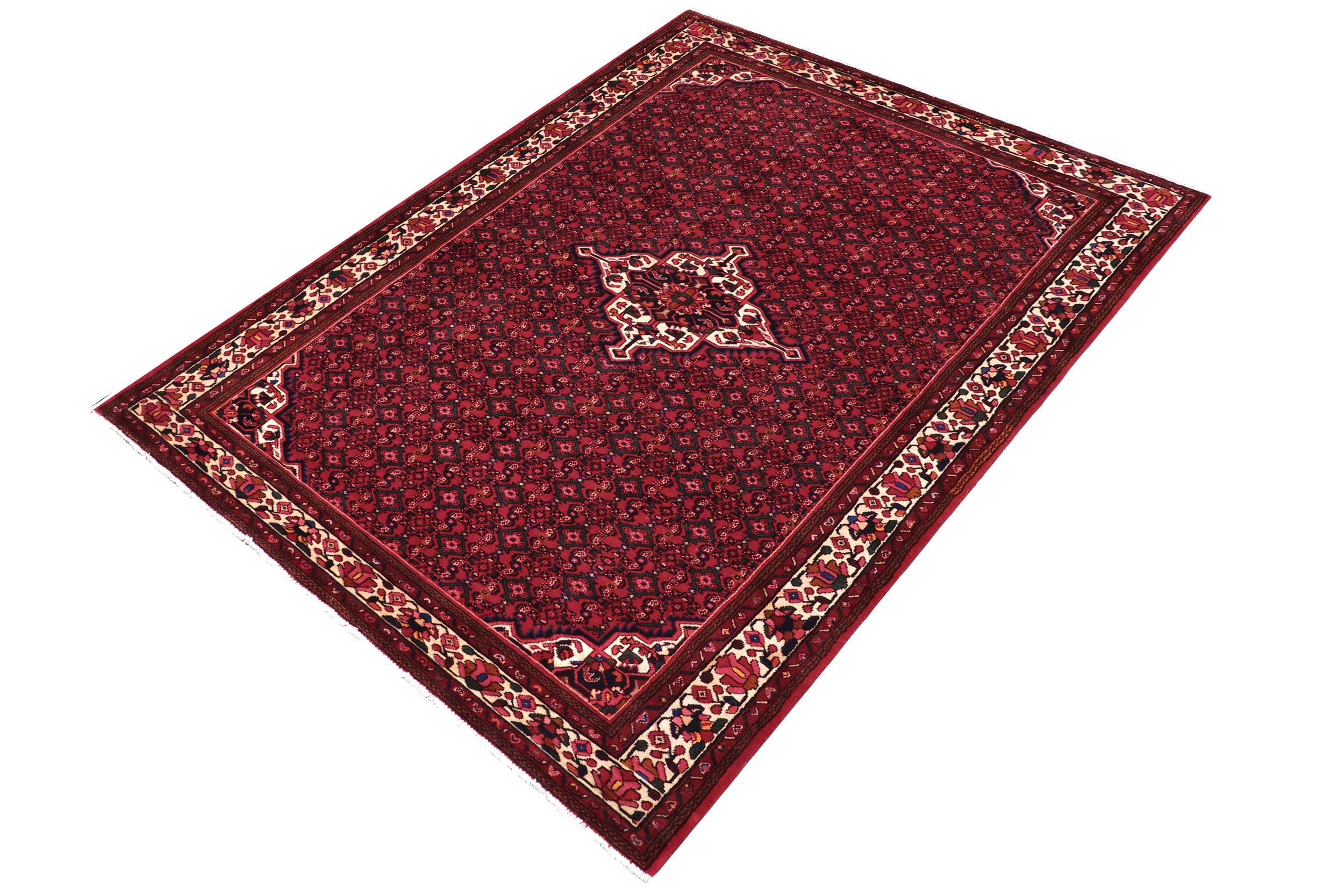 handmade Traditional Tabriz Red Beige Hand Knotted RECTANGLE 100% WOOL area rug 7 x 10