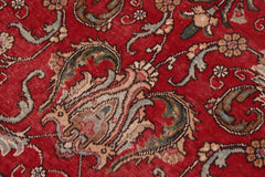 Traditional handmade Persian vintage distressed Red Beige Hand Knotted RECTANGLE 100% WOOL area rug 8X11