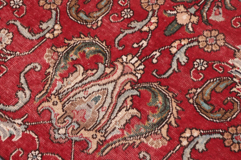 handmade Transitional Tabriz Red Beige Hand Knotted RECTANGLE 100% WOOL area rug 8' x 11'