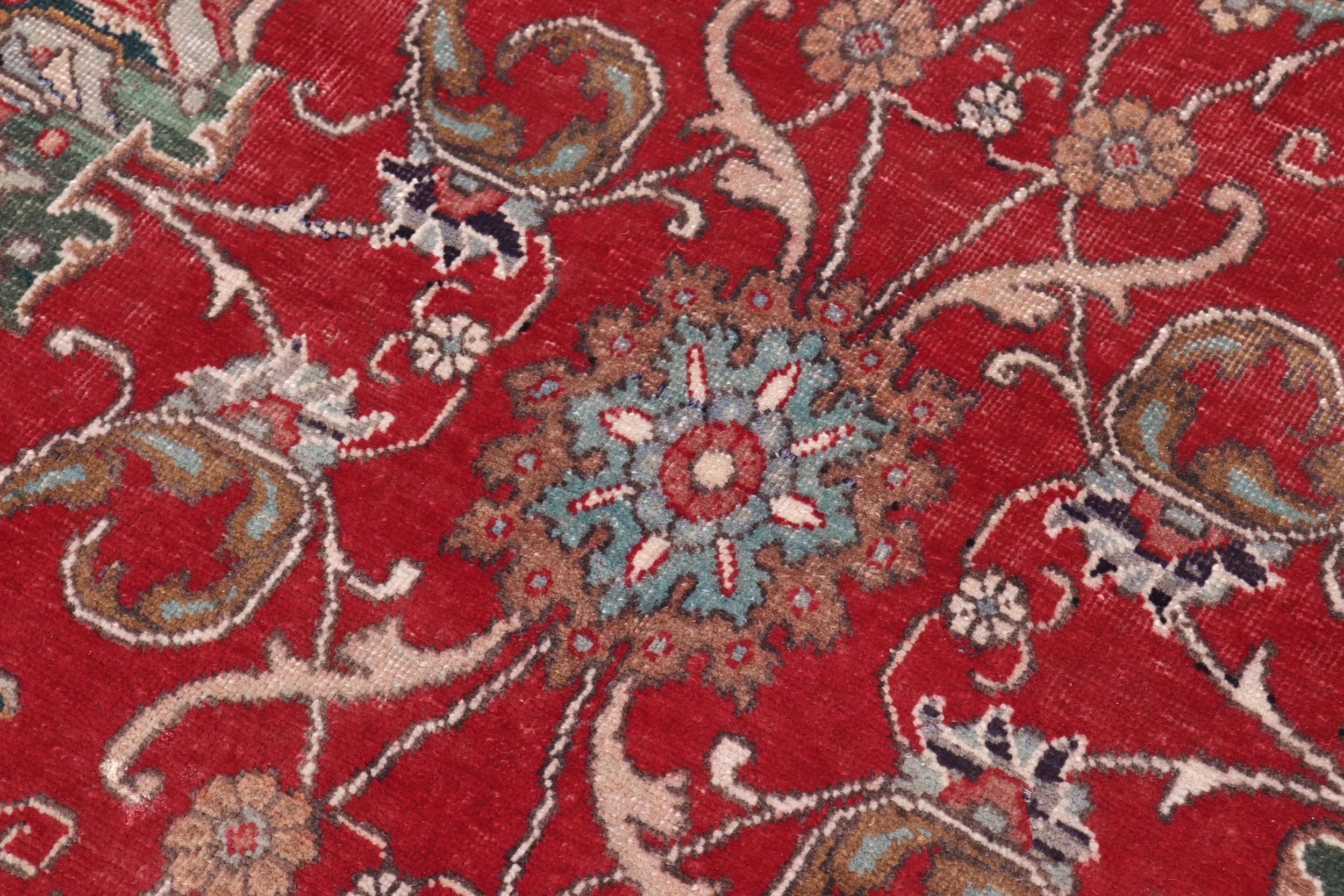 handmade Transitional Tabriz Red Beige Hand Knotted RECTANGLE 100% WOOL area rug 8' x 11'
