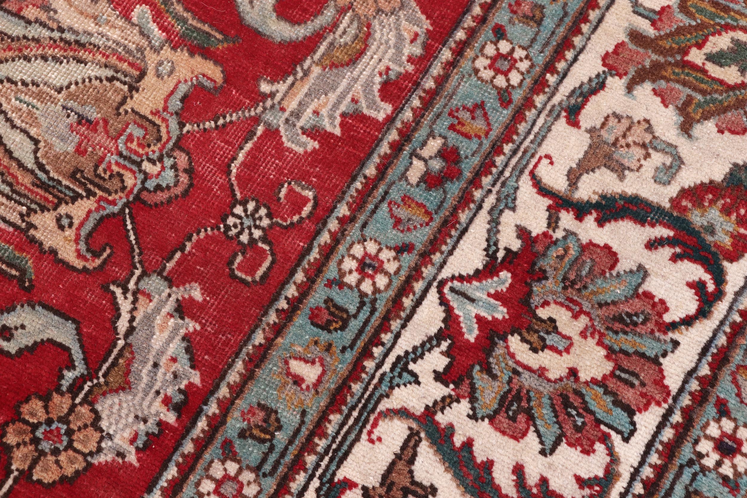 handmade Transitional Tabriz Red Beige Hand Knotted RECTANGLE 100% WOOL area rug 8' x 11'