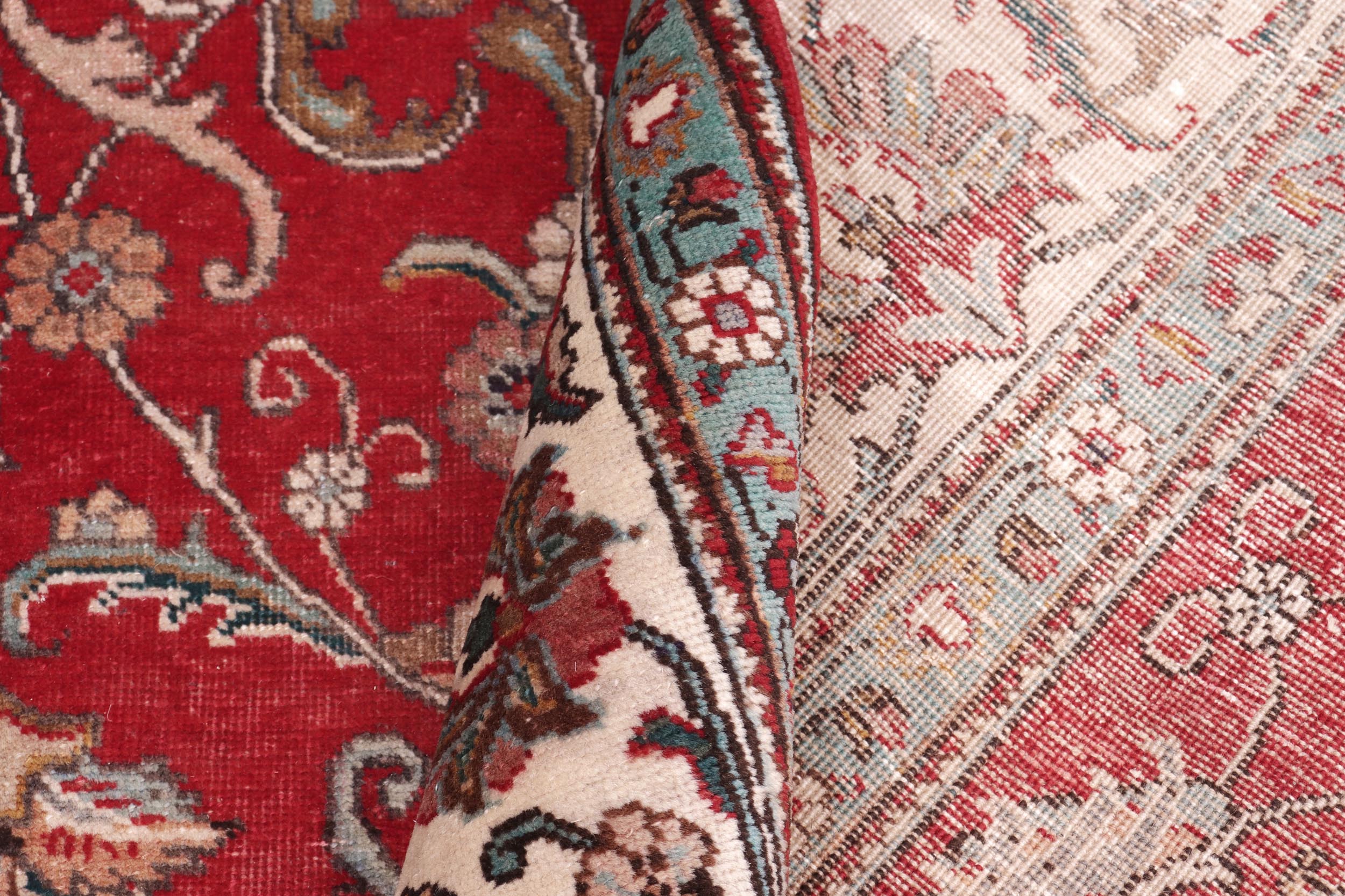 handmade Transitional Tabriz Red Beige Hand Knotted RECTANGLE 100% WOOL area rug 8' x 11'