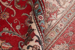 Traditional handmade Persian vintage distressed Red Beige Hand Knotted RECTANGLE 100% WOOL area rug 8X11