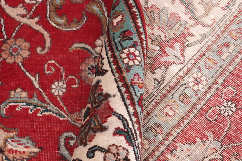 handmade Transitional Tabriz Red Beige Hand Knotted RECTANGLE 100% WOOL area rug 8' x 11'