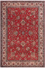 Vintage Antique Tabriz Jermaine Red/Beige Wool Rug - 8'1''X11'3''