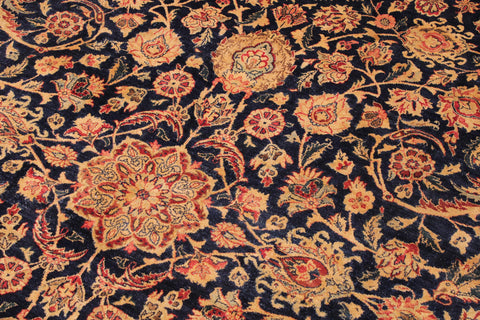 handmade Traditional Dabir Blue Maroon Hand Knotted RECTANGLE 100% WOOL area rug 9 x 12
