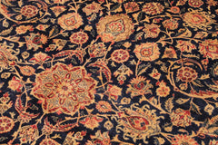 Semi-Antique Dabir Cassie Blue/Maroon Wool Rug - 9'2''X12'3''