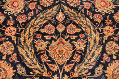 Semi-Antique Dabir Cassie Blue/Maroon Wool Rug - 9'2''X12'3''