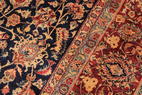handmade Traditional Dabir Blue Maroon Hand Knotted RECTANGLE 100% WOOL area rug 9 x 12