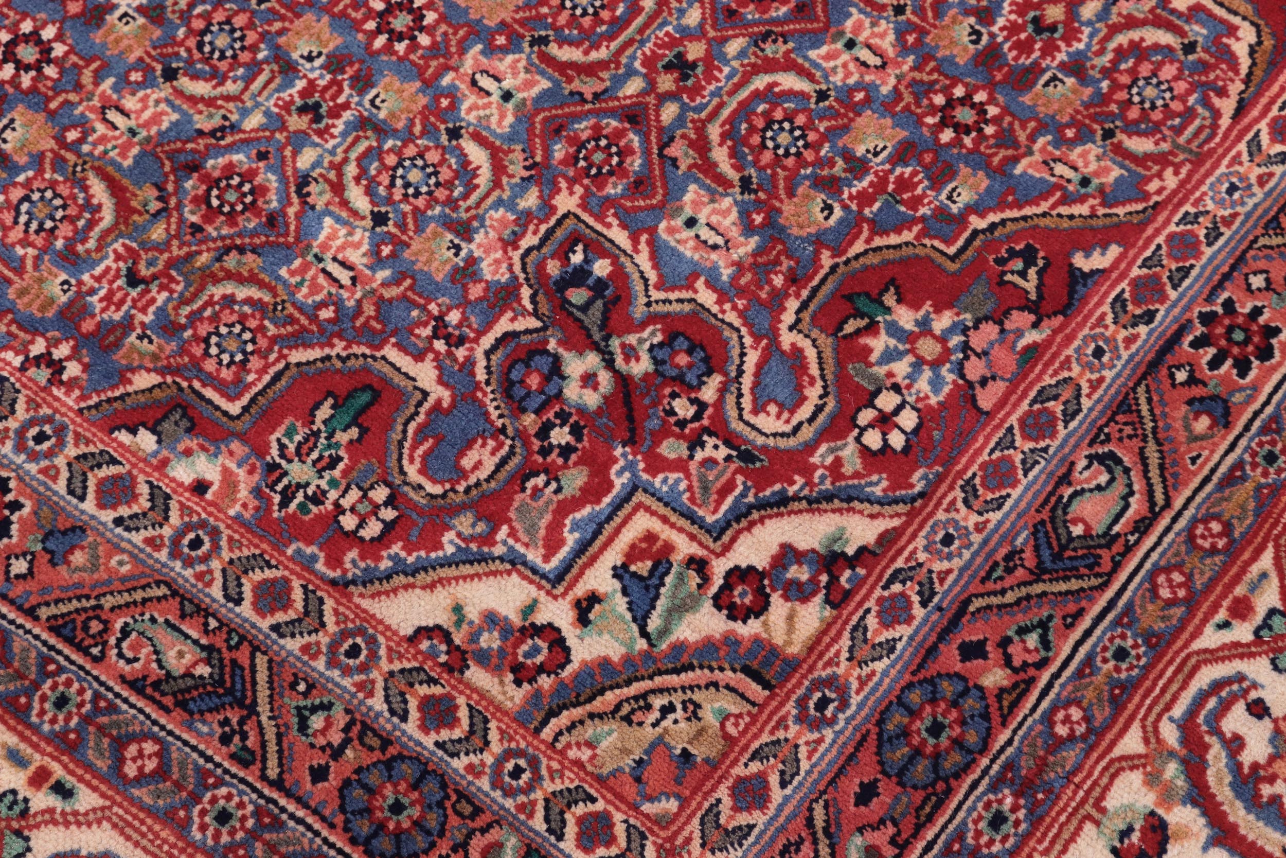 handmade Traditional Tabriz Blue Beige Hand Knotted RECTANGLE 100% WOOL area rug 7 x 10