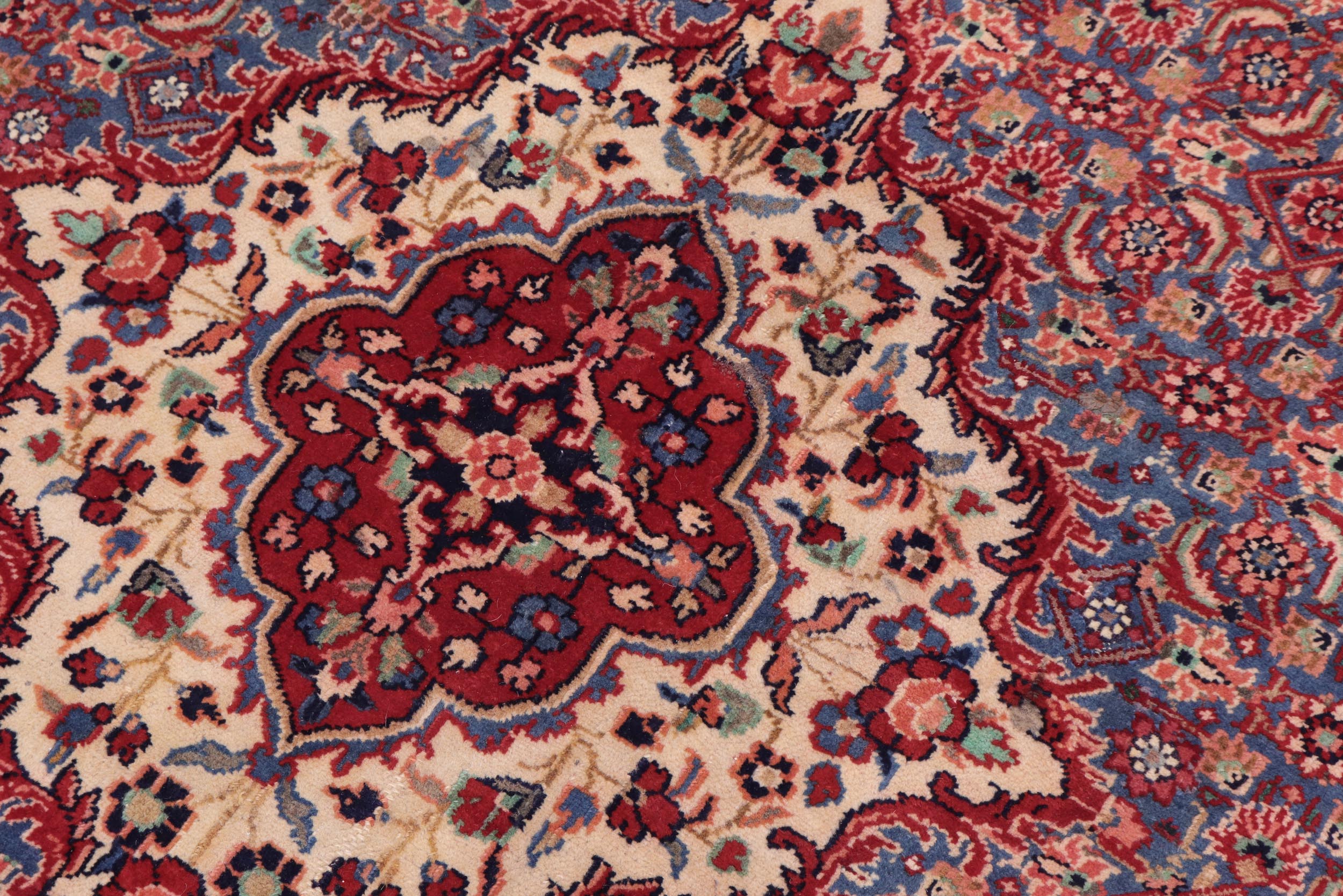 handmade Traditional Tabriz Blue Beige Hand Knotted RECTANGLE 100% WOOL area rug 7 x 10