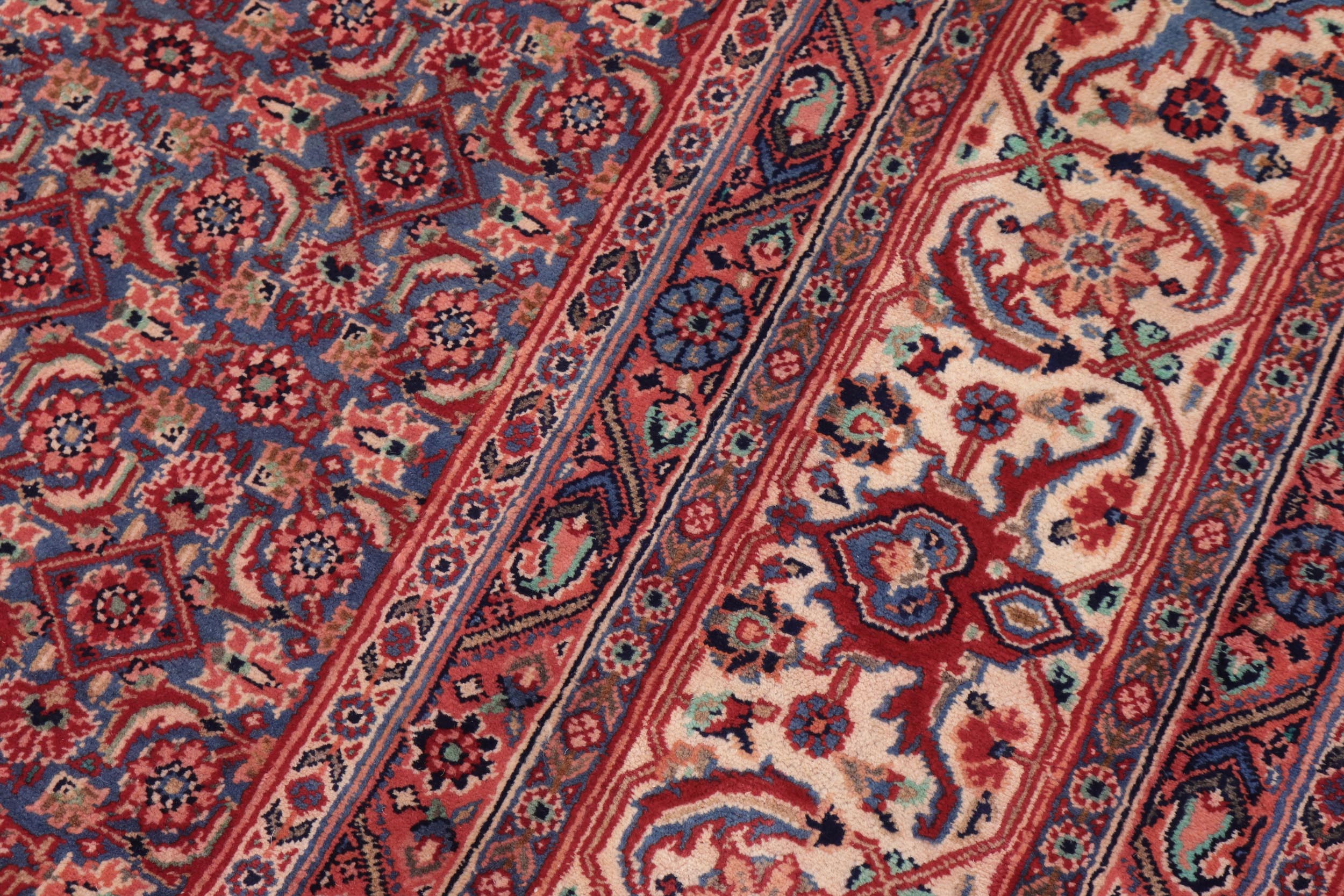 handmade Traditional Tabriz Blue Beige Hand Knotted RECTANGLE 100% WOOL area rug 7 x 10