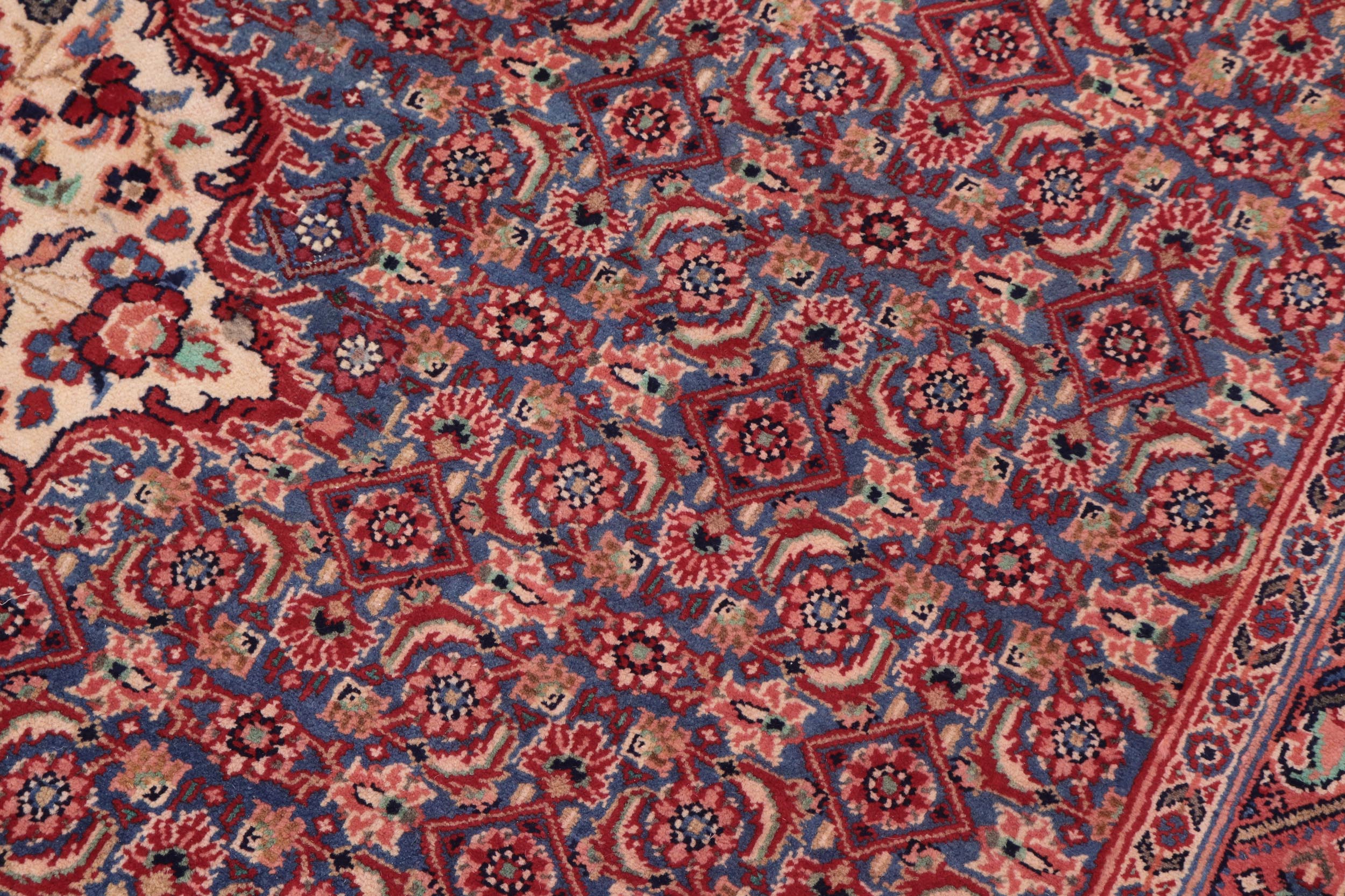 handmade Traditional Tabriz Blue Beige Hand Knotted RECTANGLE 100% WOOL area rug 7 x 10