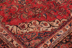 Traditional handmade Persian vintage distressed Red Brown Hand Knotted RECTANGLE 100% WOOL area rug 9X12