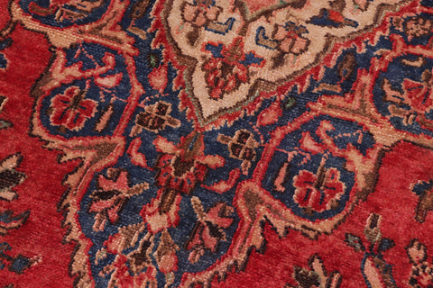 handmade Vintage Kashan Red Brown Hand Knotted RECTANGLE 100% WOOL area rug 9' x 12'