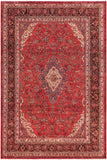 Distressed Antique Kashan Brogan Red/Brown Wool Rug - 9'0'' x 11'10''