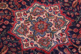 Traditional handmade Persian vintage distressed Red Blue Hand Knotted RECTANGLE 100% WOOL area rug 7 x 10