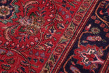 Traditional handmade Persian vintage distressed Red Blue Hand Knotted RECTANGLE 100% WOOL area rug 7 x 10